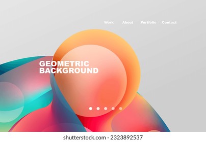 Landing page abstrakte flüssige Hintergrund. Blühende Formen, Runddesign und Kreis. Webseite für Website- oder mobile App-Bildschirmhintergründe
