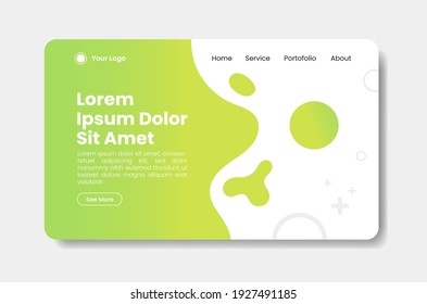 Landing page with abstract liquid and circle shape background