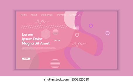 Landing page Abstract modern graphic element. dynamical colored forms and waves.  eps 10 Vector