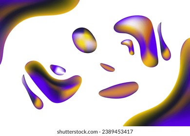 Landing page abstract template. Fluid website 3D bubble shapes background. Abstract gradient shape design, modern dynamic liquid graphic futuristic
