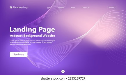 Landing Page. Abstract wave background website. Template for websites, or apps. Modern design. Abstract vector style