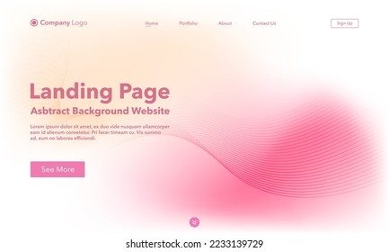 Landing Page. Resumen del sitio web de fondo de la ola. Plantilla para sitios web o aplicaciones. Diseño moderno. Estilo de vector abstracto