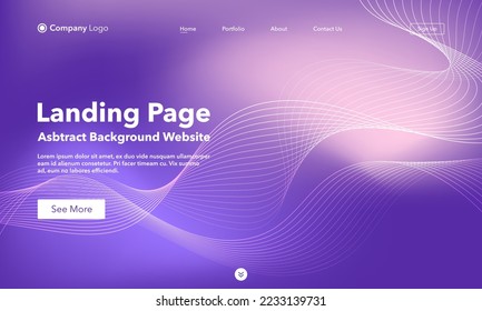 Landing Page. Abstract wave background website. Template for websites, or apps. Modern design. Abstract vector style