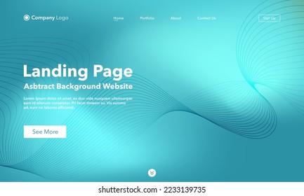 Landing Page. Abstract wave background website. Template for websites, or apps. Modern design. Abstract vector style