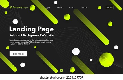 Landing Page. Resumen del sitio web de fondo de la ola. Plantilla para sitios web o aplicaciones. Diseño moderno. Estilo de vector abstracto