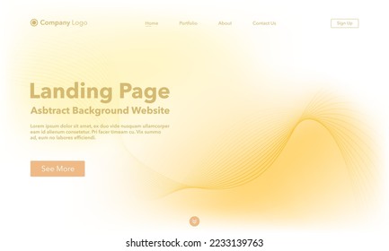 Landing Page. Resumen del sitio web de fondo de la ola. Plantilla para sitios web o aplicaciones. Diseño moderno. Estilo de vector abstracto