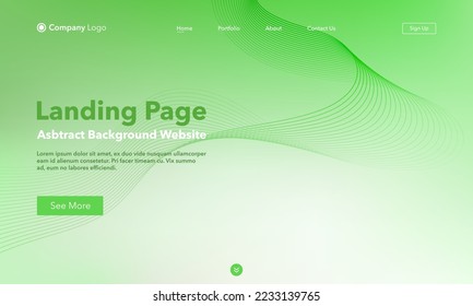Landing Page. Abstract wave background website. Template for websites, or apps. Modern design. Abstract vector style