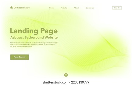Landing Page. Abstract wave background website. Template for websites, or apps. Modern design. Abstract vector style