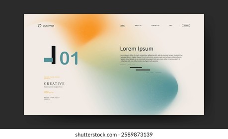  landing page with abstract wave futuristic retro fluid gradient design