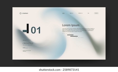  landing page with abstract wave futuristic retro fluid gradient design