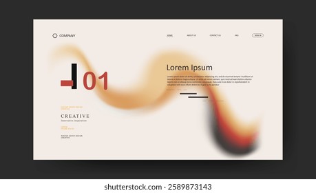  landing page with abstract wave futuristic retro fluid gradient design