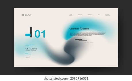 landing page with abstract wave futuristic retro fluid gradient design	