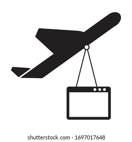 Landing Page or airline and page  Icon vector graphic