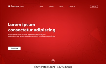 Landing Page asbtract background website. Connection structure. Template for websites, or apps. Low poly, Molecule And Communication. Modern design. Abstract vector style.