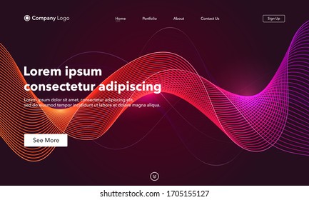 Landing Page. Asbtract background website. Template for websites, or apps. Modern design. Abstract vector style