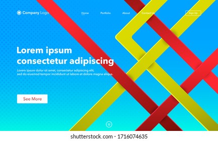 Landing Page. Asbtract background website. Template for websites, or apps. Modern lines design. Abstract vector style