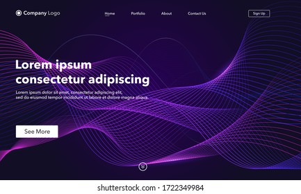 Landing Page. Asbtract background website. Template for websites, or apps. Modern design. Abstract vector style