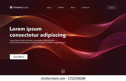  Landing Page. Hintergründe hinzufügen. Vorlage für Websites oder Apps. Modernes Design. Abstrakter Vektorstil