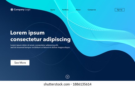 Landing Page. Asbtract background website. Template for websites, or apps. Modern design. Abstract vector style