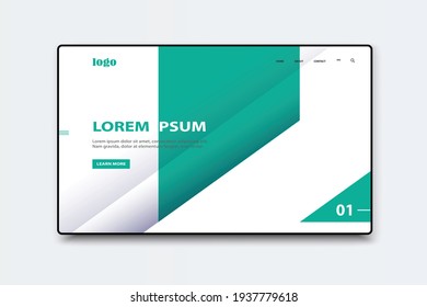 Landing Page. Asbtract background website with geometric objects. Template for websites. Modern design.Vector style