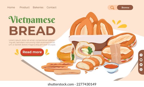 Landing page for asian bread restaurant 