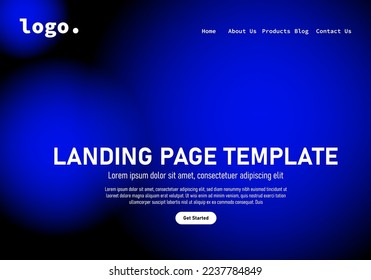 página de inicio con esfera atómica en azul degradado ciencia moderna tecnología fondo de plantilla para sitio web de negocios UI fondo de pantalla, informes anuales, volante, afiche, portada. EPS
