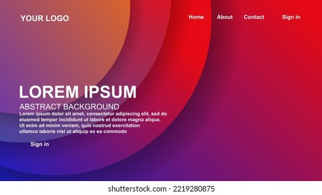 
Landing Page Background Abstract Half Circle Shape. Digital Futuristic Minimal Round Gradient Pattern Template. Orb Trendy Wallpaper Website Website Background. Vector Illustration.