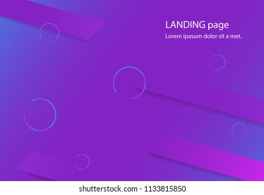 Landing page background. Modern landing page background for web site, wallpaper, poster, placard and ad. Useful for backdrop, cover,banner and print materials. Creative art concept,vector illustration