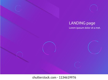 Landing page background. Modern landing page background for web site, wallpaper, poster, placard and ad. Useful for backdrop, cover,banner and print materials. Creative art concept,vector illustration