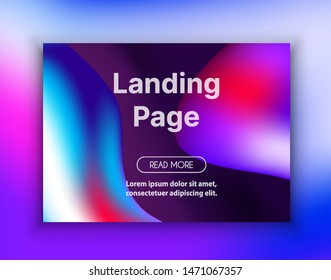 Landing page background style liquid. Web backdrop template for design and vector illustration.