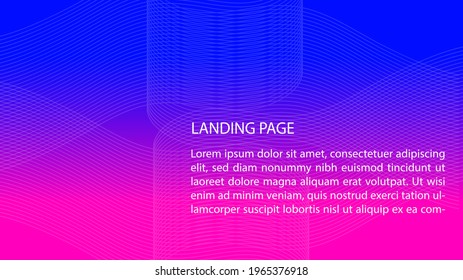landing page background template with abstract wave line texrute