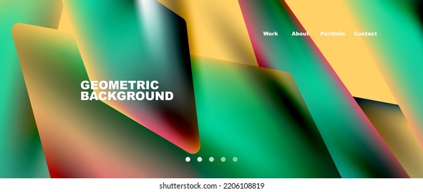 Landing page background template. Abstract geometric shapes composition. Vector illustration for wallpaper, banner, background