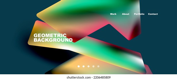 Landing page background template. Abstract geometric shapes composition. Vector illustration for wallpaper, banner, background