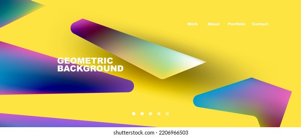 Landing page background template. Abstract geometric shapes composition. Vector illustration for wallpaper, banner, background