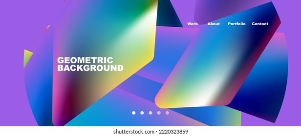 Landing page background template. Abstract geometric shapes composition. Vector illustration for wallpaper, banner, background