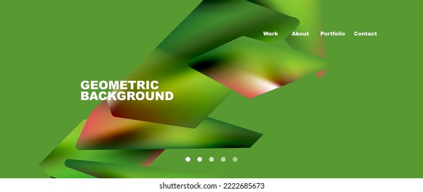 Landing page background template. Abstract geometric shapes composition. Vector illustration for wallpaper, banner, background