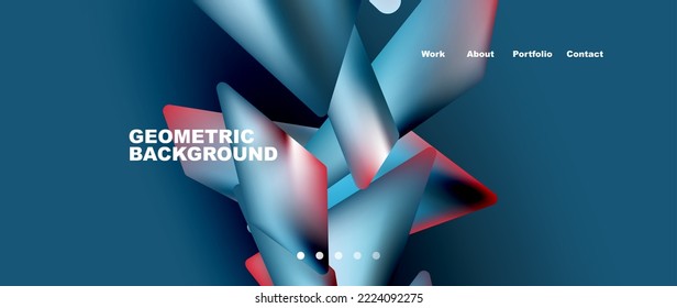 Landing page background template. Abstract geometric shapes composition. Vector illustration for wallpaper, banner, background