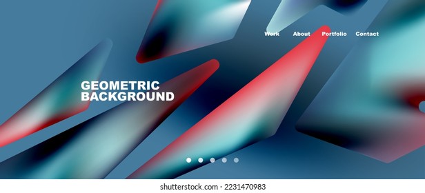 Hintergrundvorlage für Landing Page. Abstrakte geometrische Formen Zusammensetzung. Vektorgrafik für Tapeten, Banner, Hintergrund