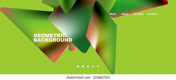 Landing page background template. Abstract geometric shapes composition. Vector illustration for wallpaper, banner, background