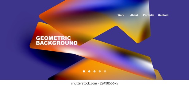Landing page background template. Abstract geometric shapes composition. Vector illustration for wallpaper, banner, background