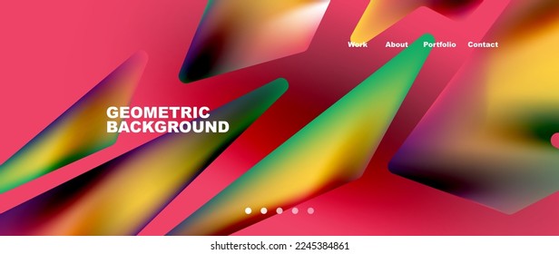 Plantilla de fondo de la página de inicio. Composición de formas geométricas abstractas. Ilustración vectorial para fondo de pantalla, pancarta, fondo