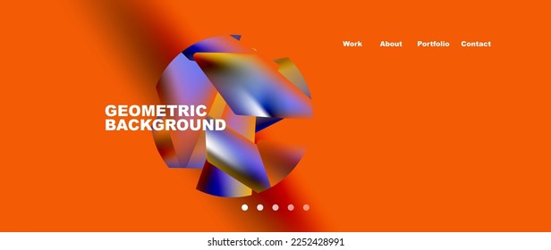 Landing page background template. Abstract geometric shapes composition. Vector illustration for wallpaper, banner, background