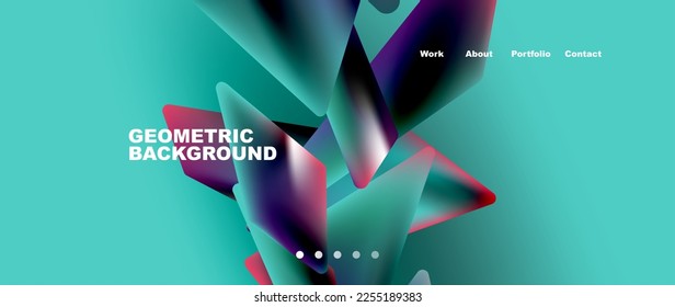 Landing page background template. Abstract geometric shapes composition. Vector illustration for wallpaper, banner, background