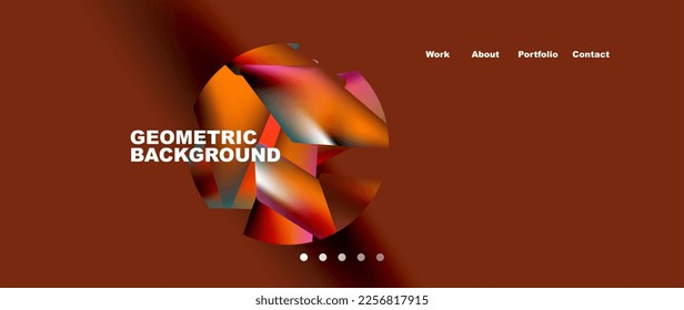 Landing page background template. Abstract geometric shapes composition. Vector illustration for wallpaper, banner, background