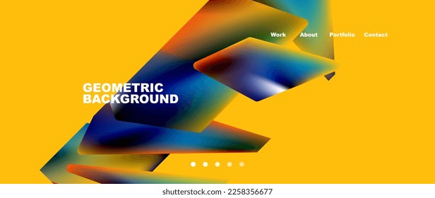 Plantilla de fondo de la página de inicio. Composición de formas geométricas abstractas. Ilustración vectorial para fondo de pantalla, pancarta, fondo