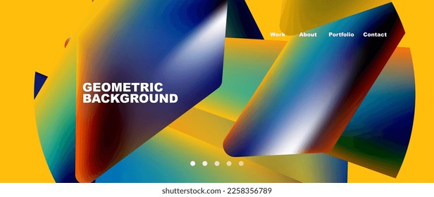 Landing page background template. Abstract geometric shapes composition. Vector illustration for wallpaper, banner, background