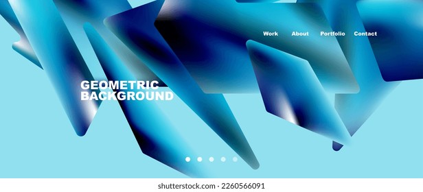 Landing page background template. Abstract geometric shapes composition. Vector illustration for wallpaper, banner, background