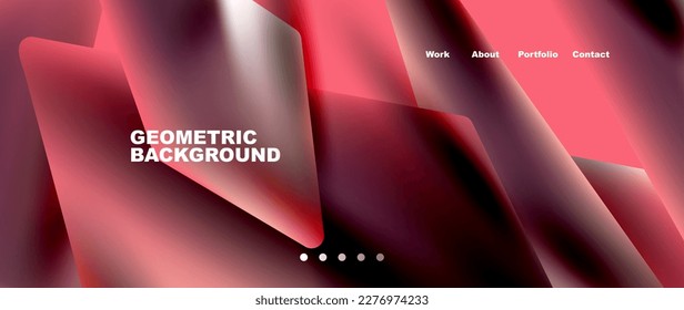 Landing page background template. Abstract geometric shapes composition. Vector illustration for wallpaper, banner, background