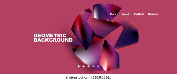 Landing page background template. Abstract geometric shapes composition. Vector illustration for wallpaper, banner, background