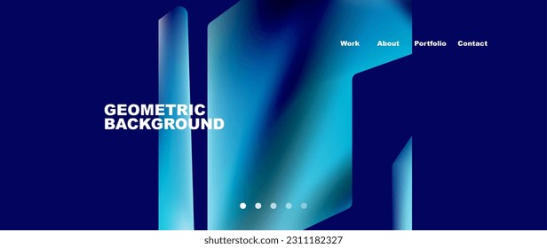 Landing page background template. Abstract geometric shapes composition. Vector illustration for wallpaper, banner, background